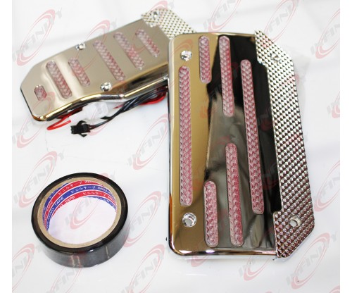 High Quality Racing Fuel Brake Gas Foot Automatic Pedals Chrome Silver Pad